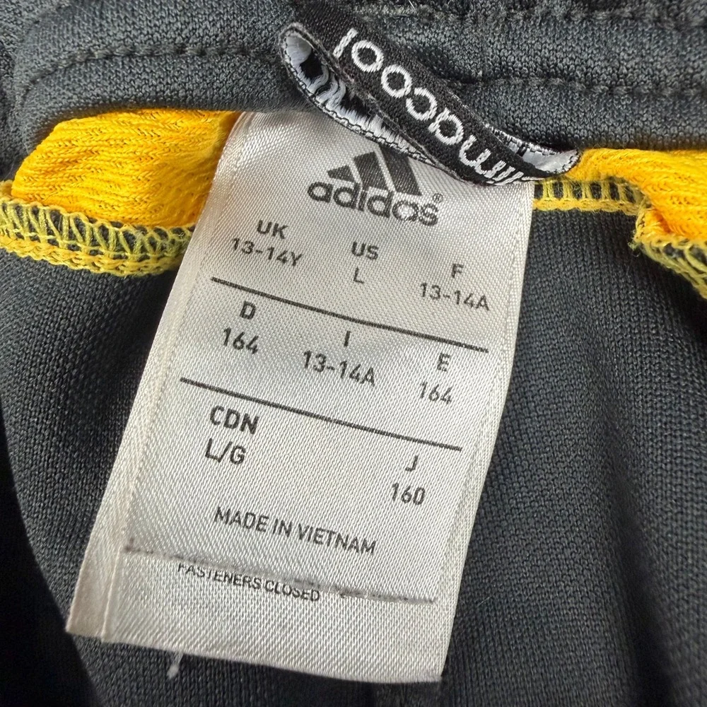 Adidas Kids Gray Yellow Climacool Soccer Training Pants Joggers Size Large L